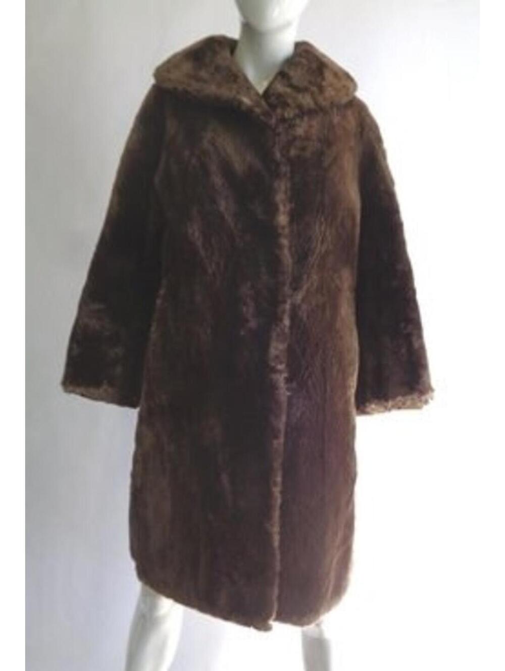 Mint Brown Sheared Beaver Fur Coat Jacket Women Woman Sz 6 Small New Lining!
